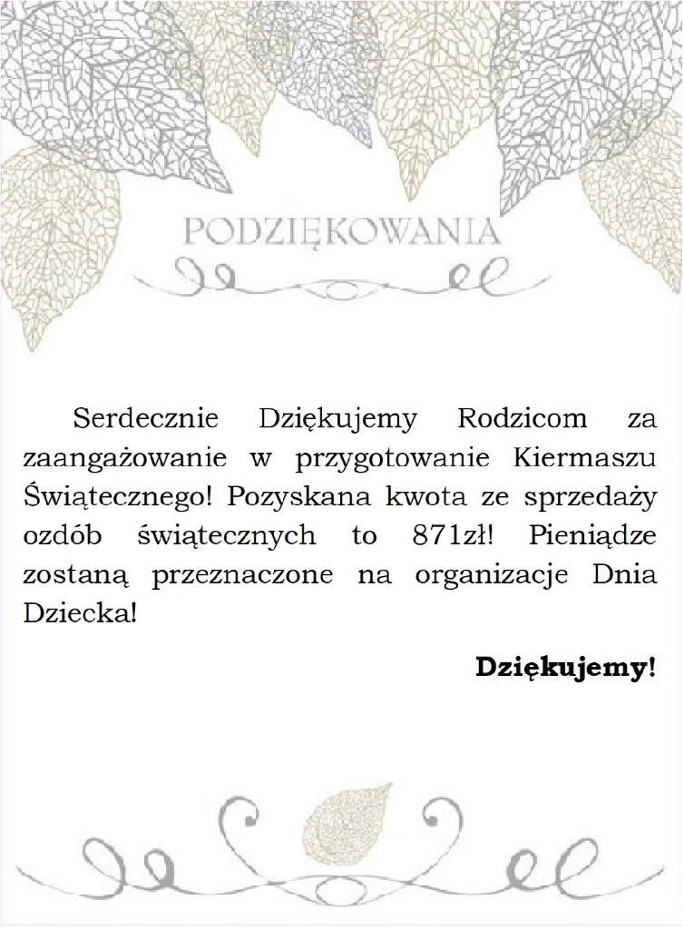 podziekowanie