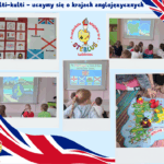 Kolaż zdjęć wykonanych odczas projektu "Angielski jest fun-tastyczny"