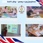 Kolaż zdjęć wykonanych odczas projektu "Angielski jest fun-tastyczny"